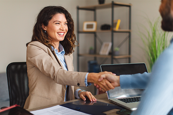 Handshake during an office meeting