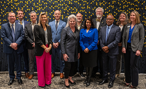 BCBSKS leadership stand together to celebrate gift to Wichita State University for the Biomedical Campus