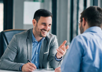 Advice being given during a meeting