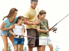 A family enjoying fishing