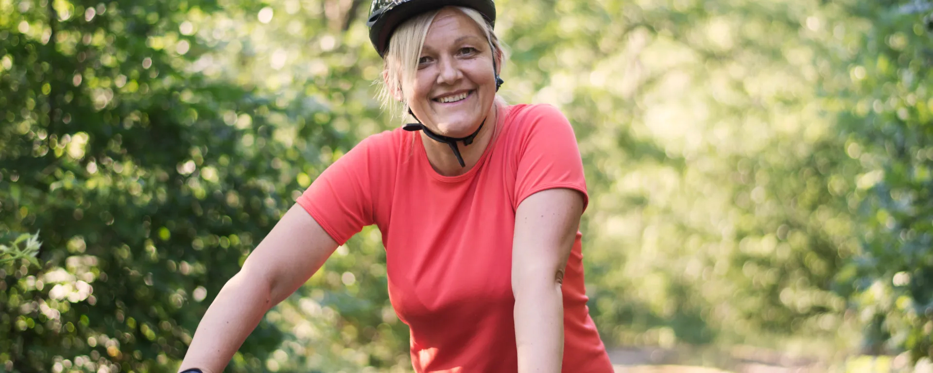 Woman riding bike