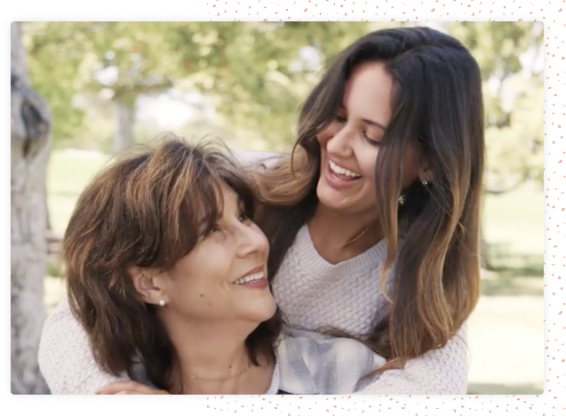 mother and daughter outdoors