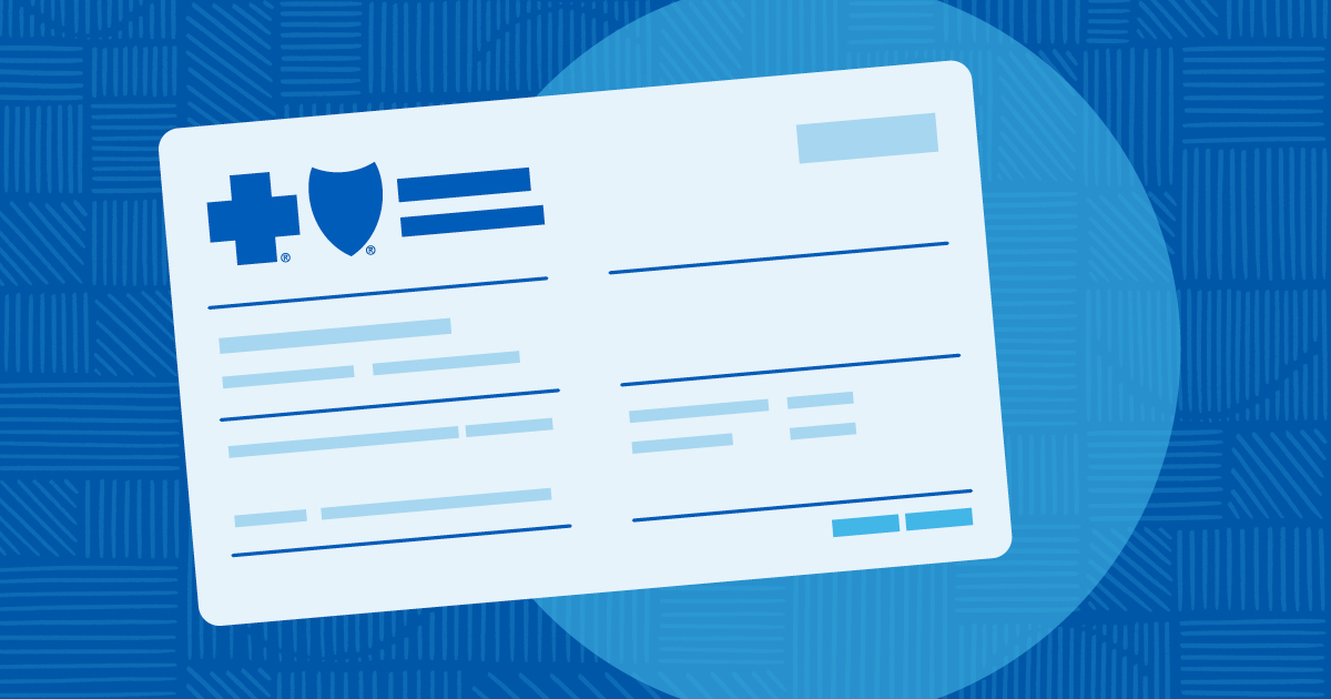 illustration of a Blue Cross Blue Shield insurance ID card without any detailed information