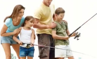 A family enjoying fishing