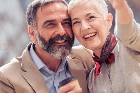 Couple taking selfie